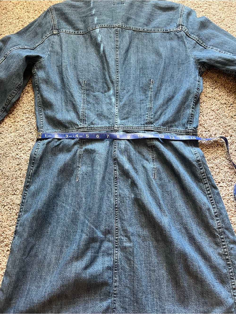 Levi's Medium Blue Denim Long Sleeve Shirt Dress - Picture 5 of 6
